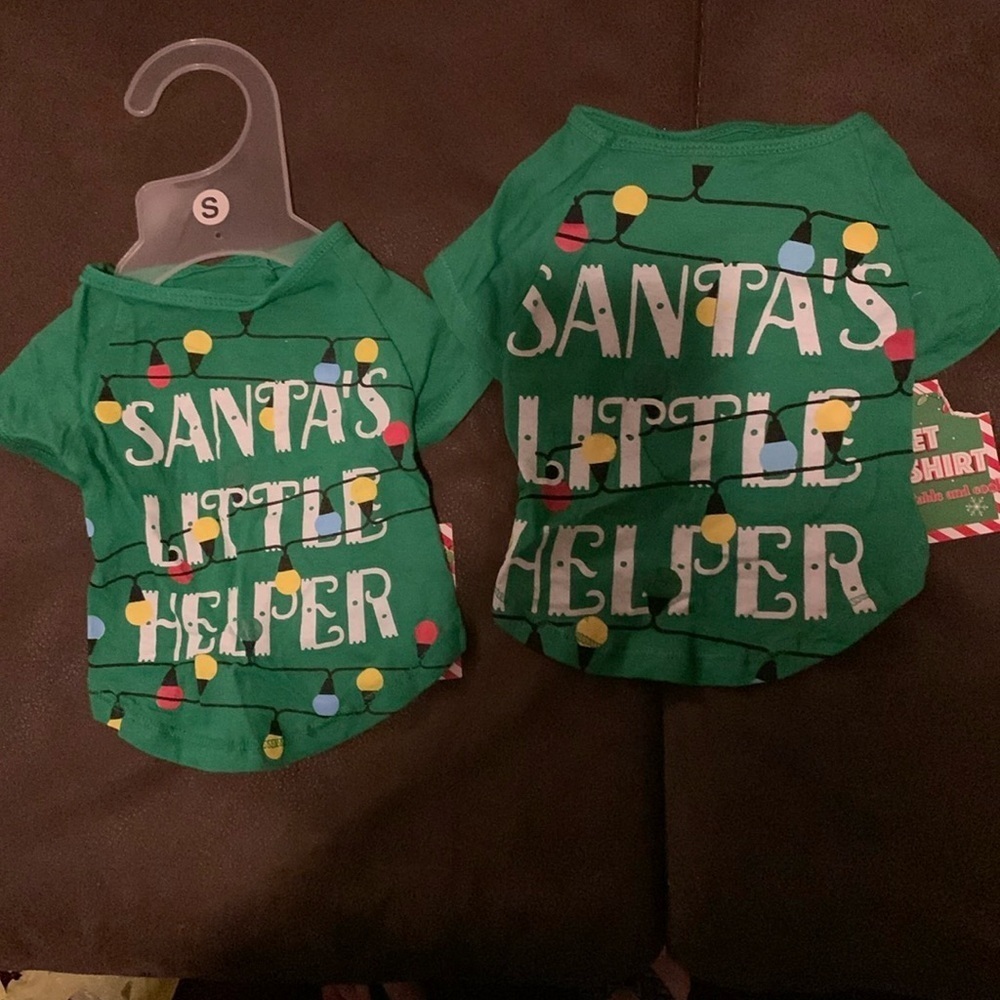 Lot of 2 pet holiday pet t-shirts s/m